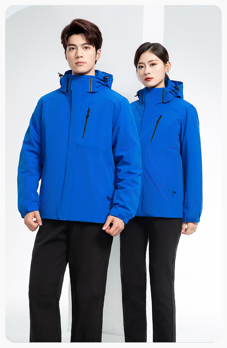 RH-60965 冬季羽绒工作服冲锋衣三合一棉衣男加厚保暖汽车维修厂劳保服定制(图14)