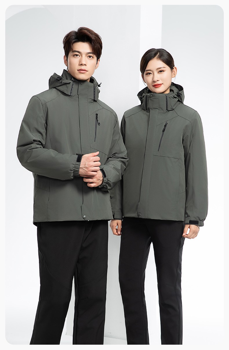 RH-60965 冬季羽绒工作服冲锋衣三合一棉衣男加厚保暖汽车维修厂劳保服定制(图18)