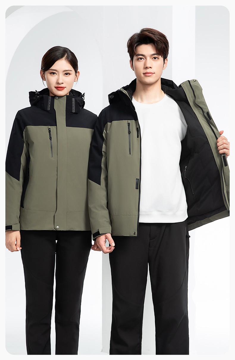 RH-60967 冬季三合一羽绒内胆冲锋衣防风防雨保暖锁温登山骑行服定制(图18)