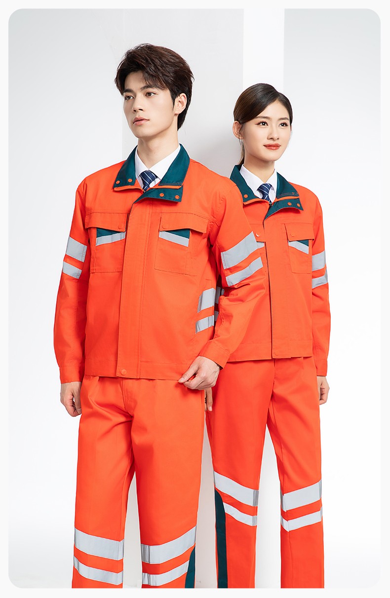 DM20149 春秋反光条长袖工作服男路政环卫园林绿化道路救援反光劳保服定制(图13)