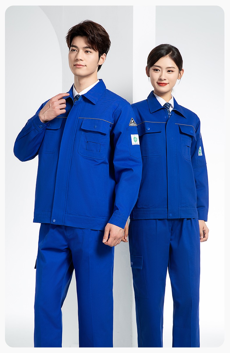 FJD8099 春秋纯棉防静电工作服套装定制电网化工厂汽修车间耐磨反光劳保服(图21)