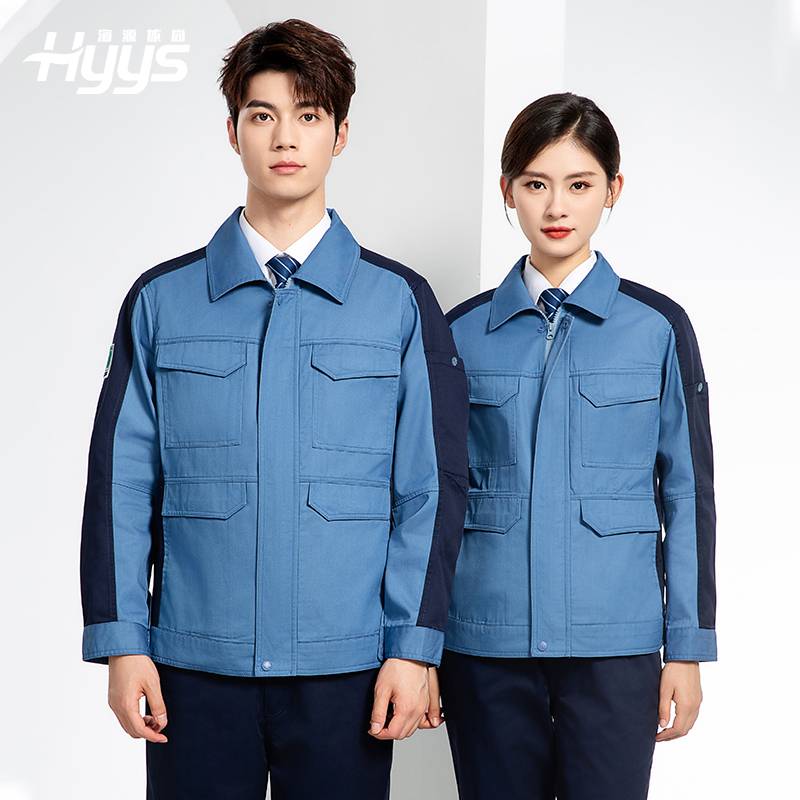 JC-3D02 春秋防静电棉服定制工作服拼色工装加油站机修车间厂服劳保工作服