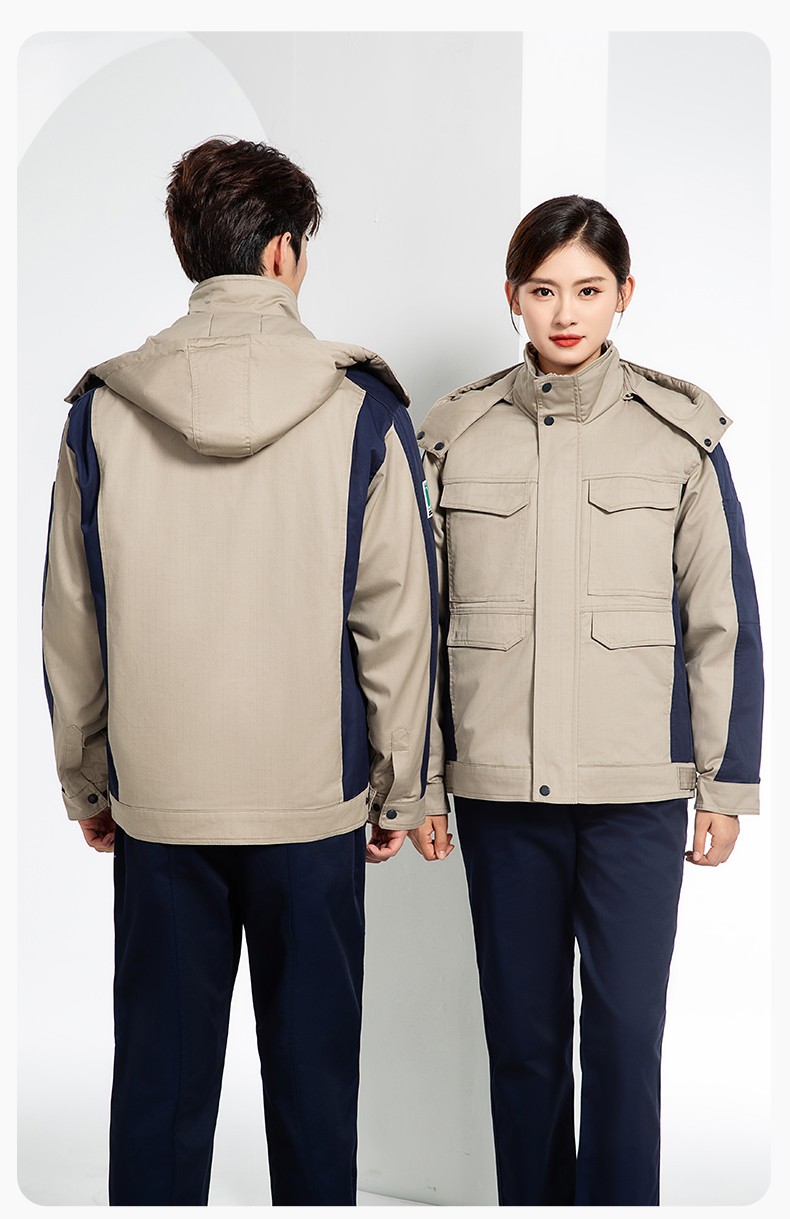 JC-3D02M 冬季防静电棉服定制工作服拼色CVC工装加油站机修车间厂服劳保服(图17)