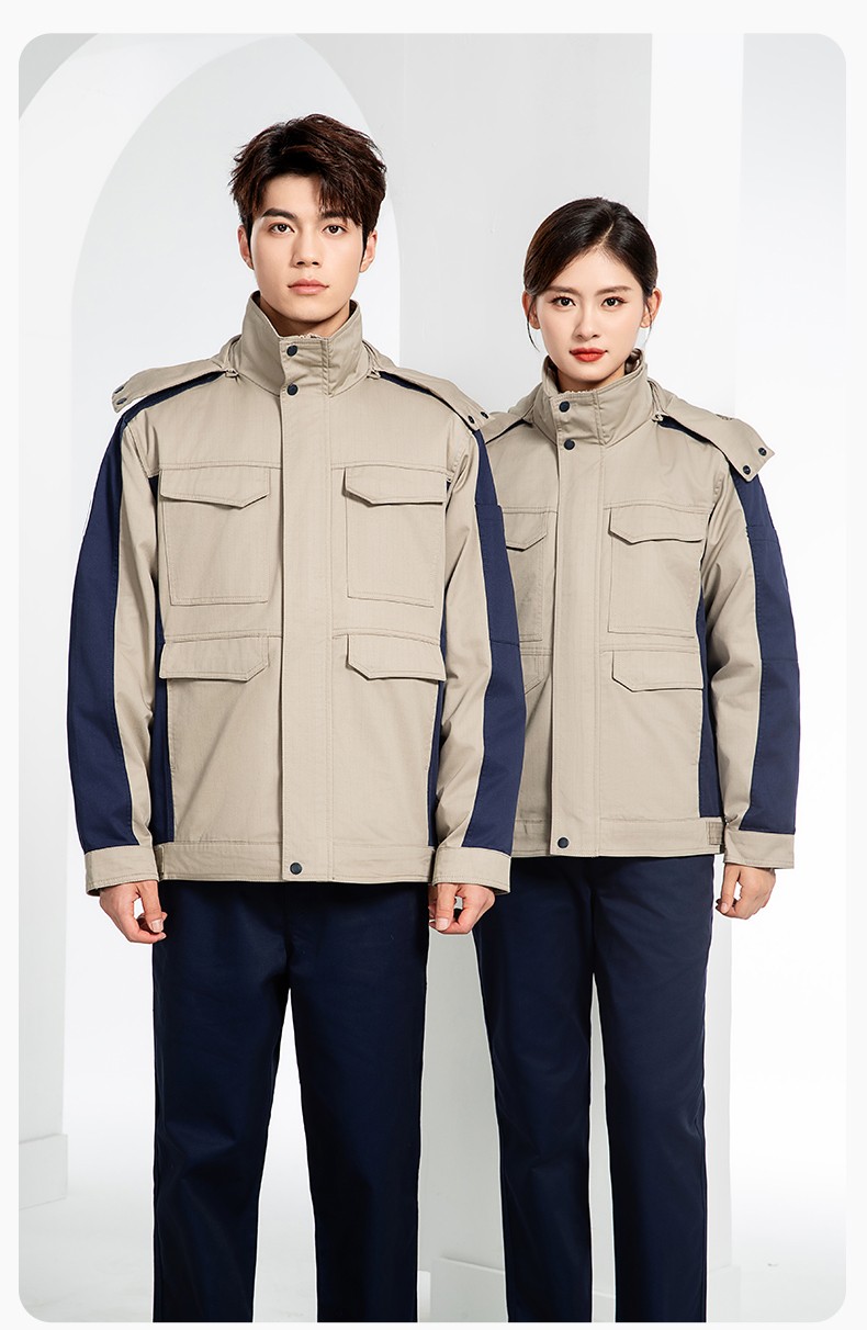 JC-3D02M 冬季防静电棉服定制工作服拼色CVC工装加油站机修车间厂服劳保服(图16)