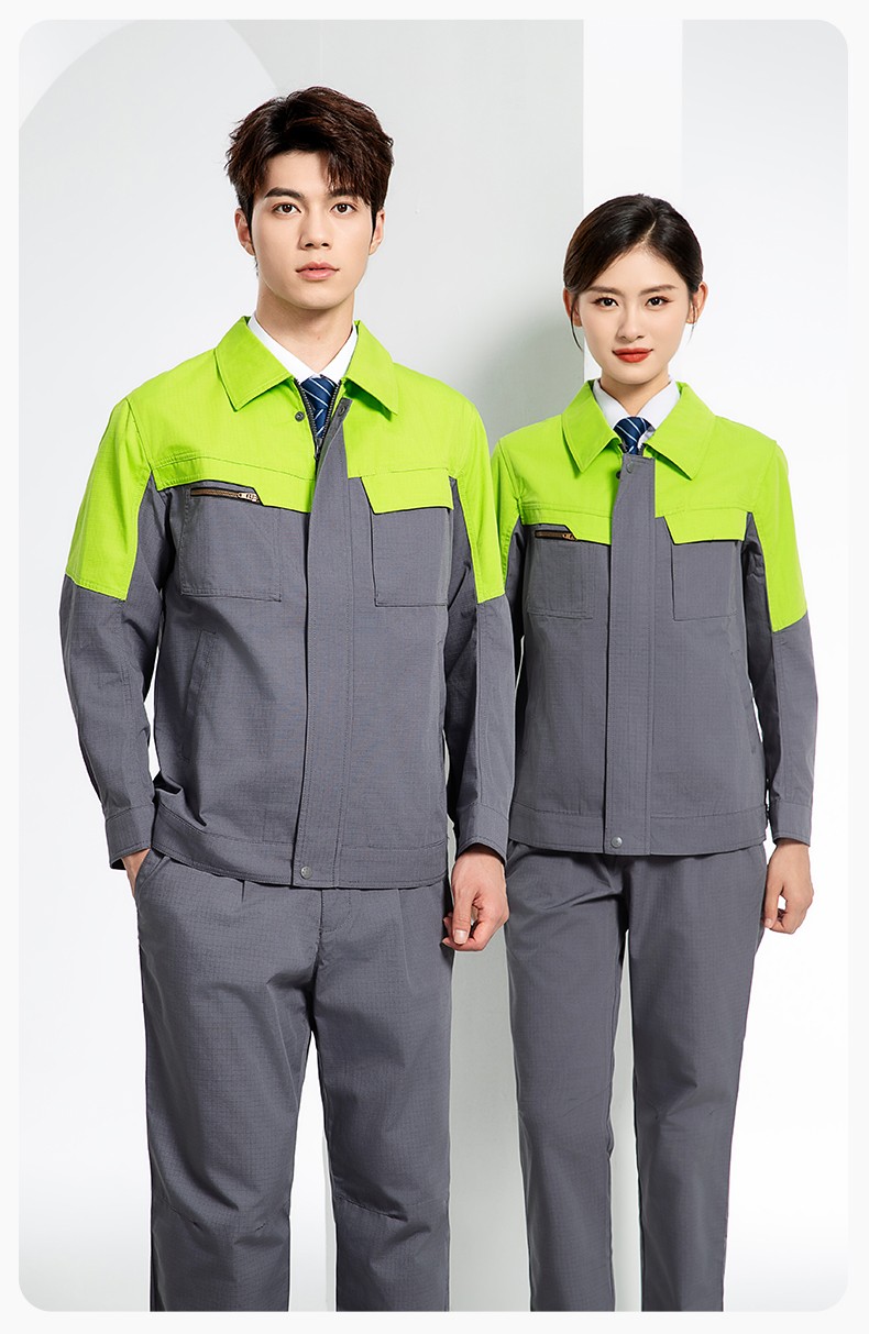 JC-3D03 春秋劳保工作服套装防撕裂耐磨建筑工地干活工装定制(图12)