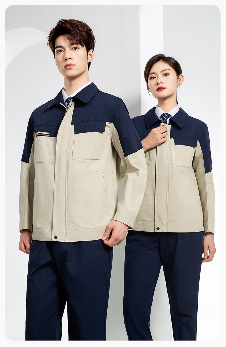 JC-3D03 春秋劳保工作服套装防撕裂耐磨建筑工地干活工装定制(图14)