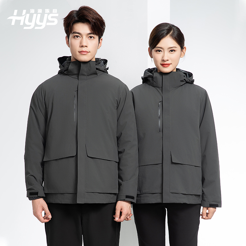 SW-9996 户外三合一冲锋衣秋冬加绒加厚男女同款摇粒绒冲锋衣工作服定制