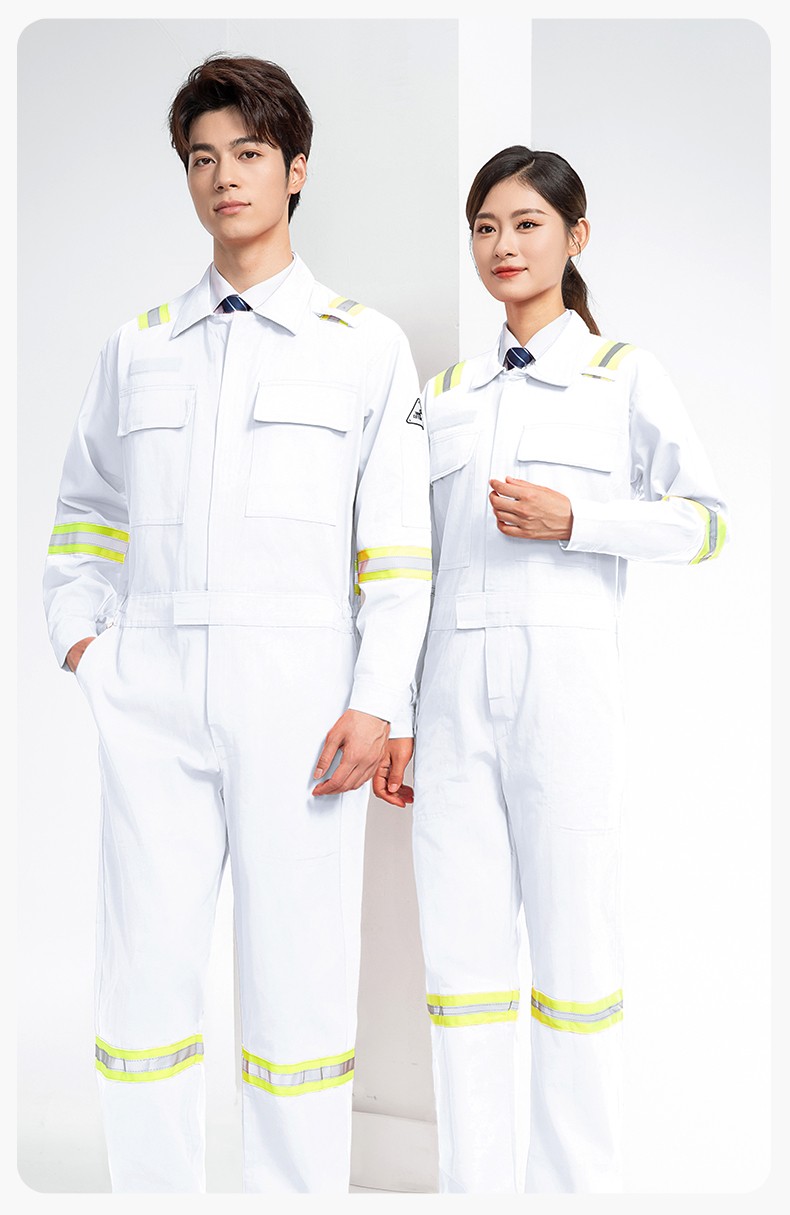QM8057 全棉长袖连体工作服反光条劳保服机修服中海油工作服套装(图14)