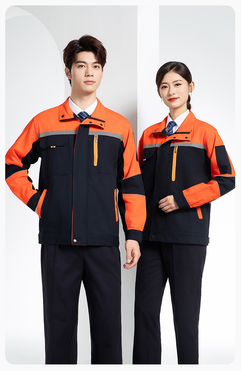 QM20129 纯棉工作服套装定制加厚耐磨长袖劳保服汽修装修工地电焊工装(图17)