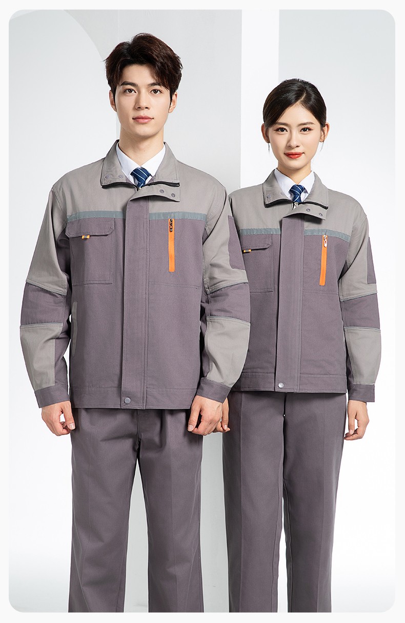 QM20129 纯棉工作服套装定制加厚耐磨长袖劳保服汽修装修工地电焊工装(图16)
