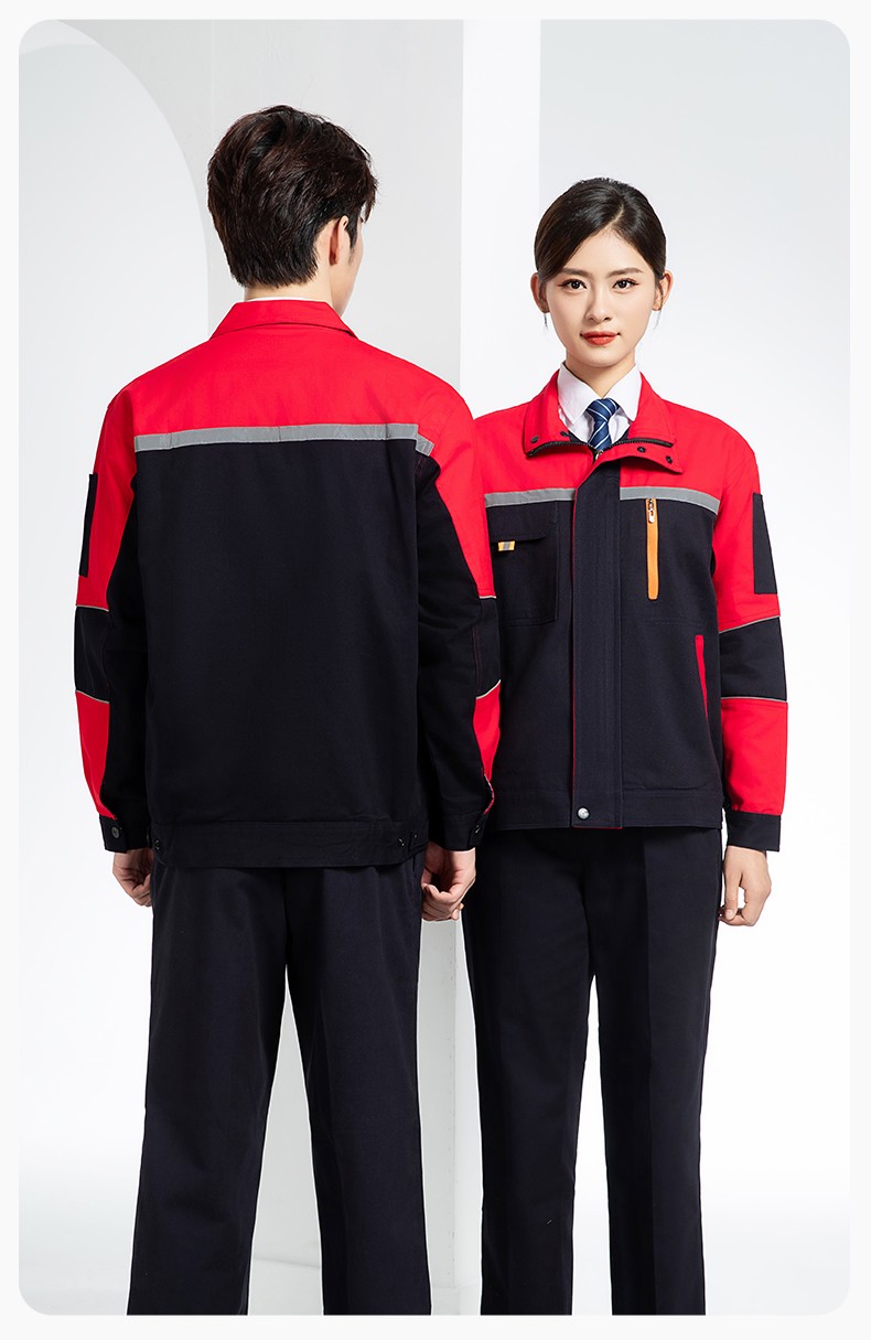 QM20129 纯棉工作服套装定制加厚耐磨长袖劳保服汽修装修工地电焊工装(图22)