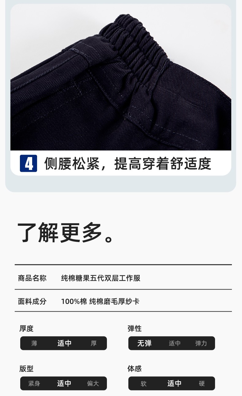 QM20129S 春秋双层纯棉工作服套装男全棉带里布加厚劳保服电焊工劳保服定制(图10)