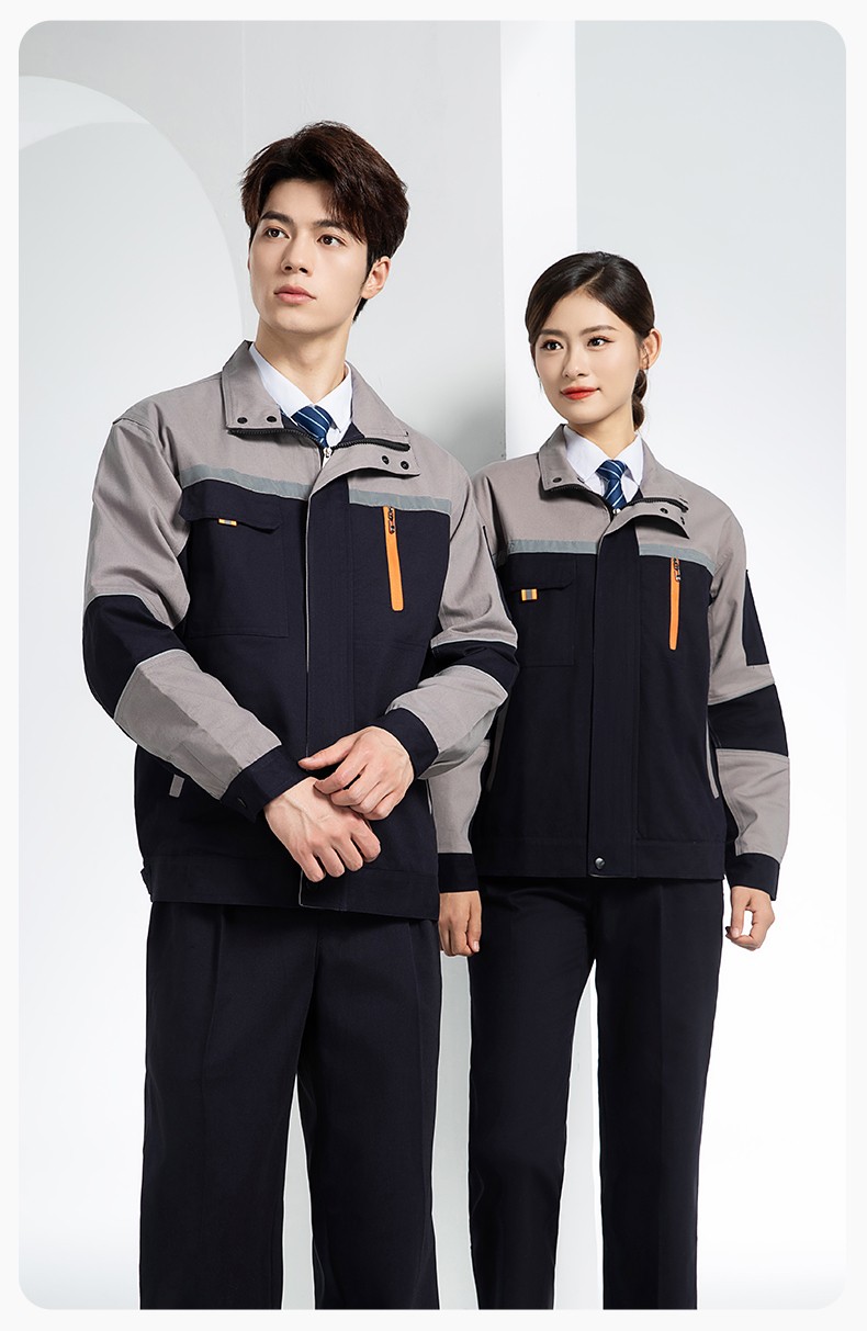 QM20129S 春秋双层纯棉工作服套装男全棉带里布加厚劳保服电焊工劳保服定制(图14)