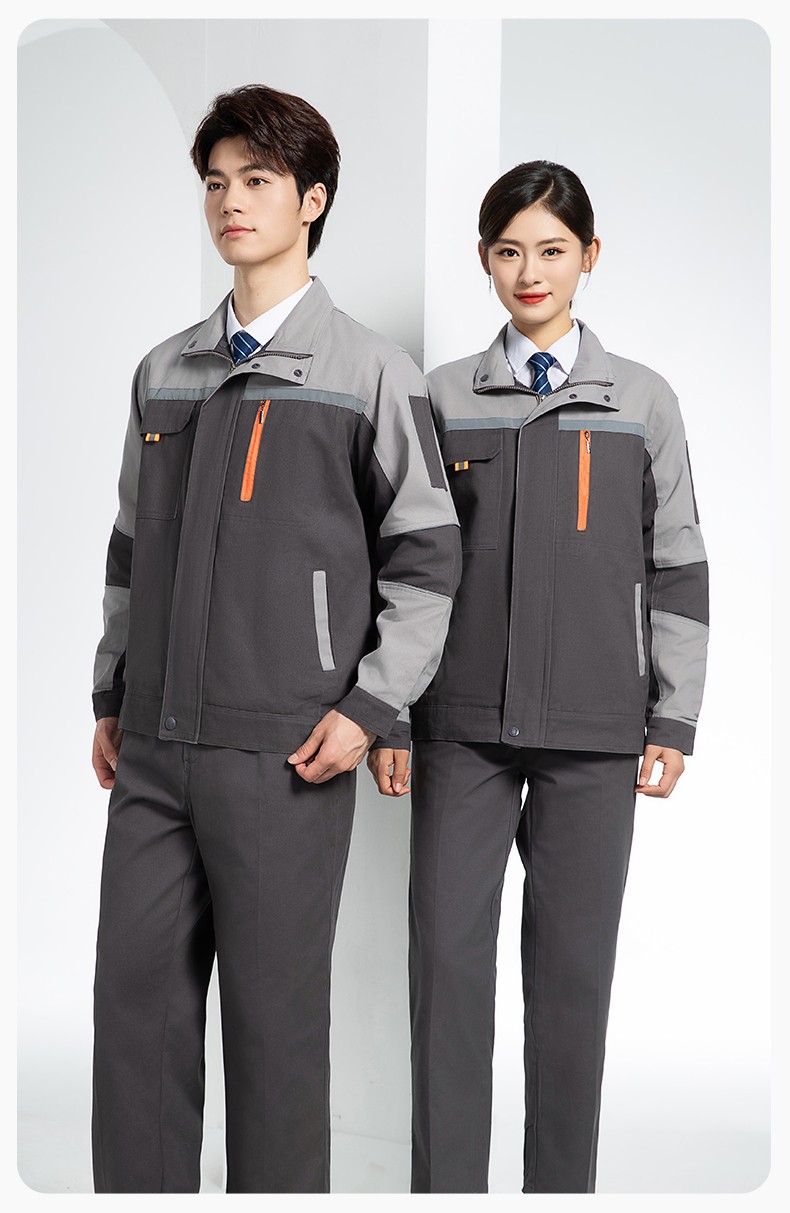 QM20129S 春秋双层纯棉工作服套装男全棉带里布加厚劳保服电焊工劳保服定制(图15)