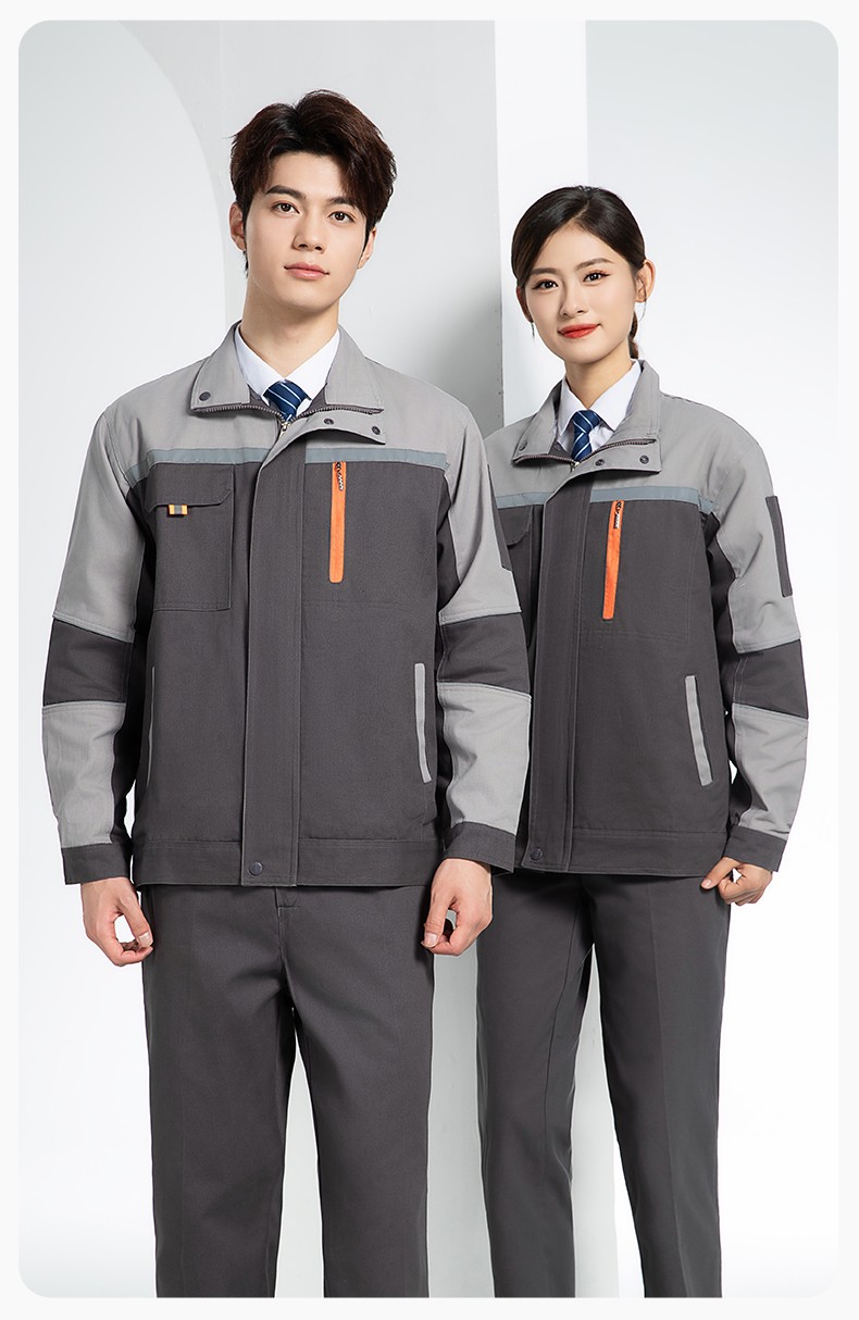 QM20129S 春秋双层纯棉工作服套装男全棉带里布加厚劳保服电焊工劳保服定制(图16)