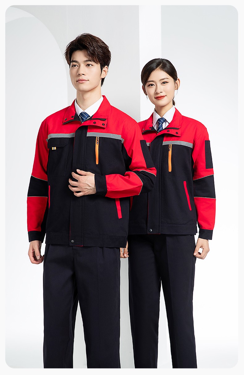 QM20129S 春秋双层纯棉工作服套装男全棉带里布加厚劳保服电焊工劳保服定制(图18)