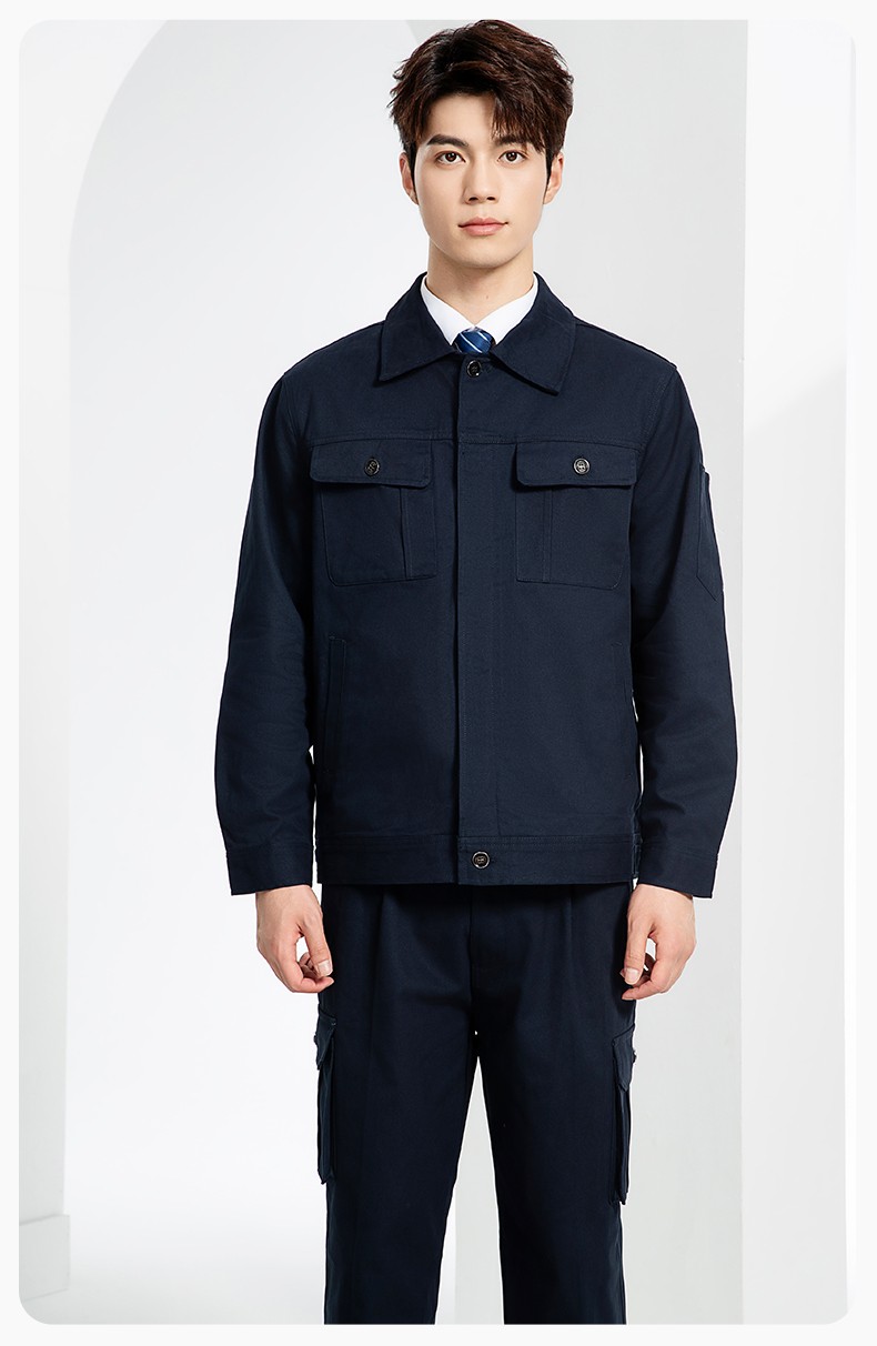RD-506 春秋纯棉电焊工作服套装男印字长袖工装耐磨车间全棉劳保服(图13)
