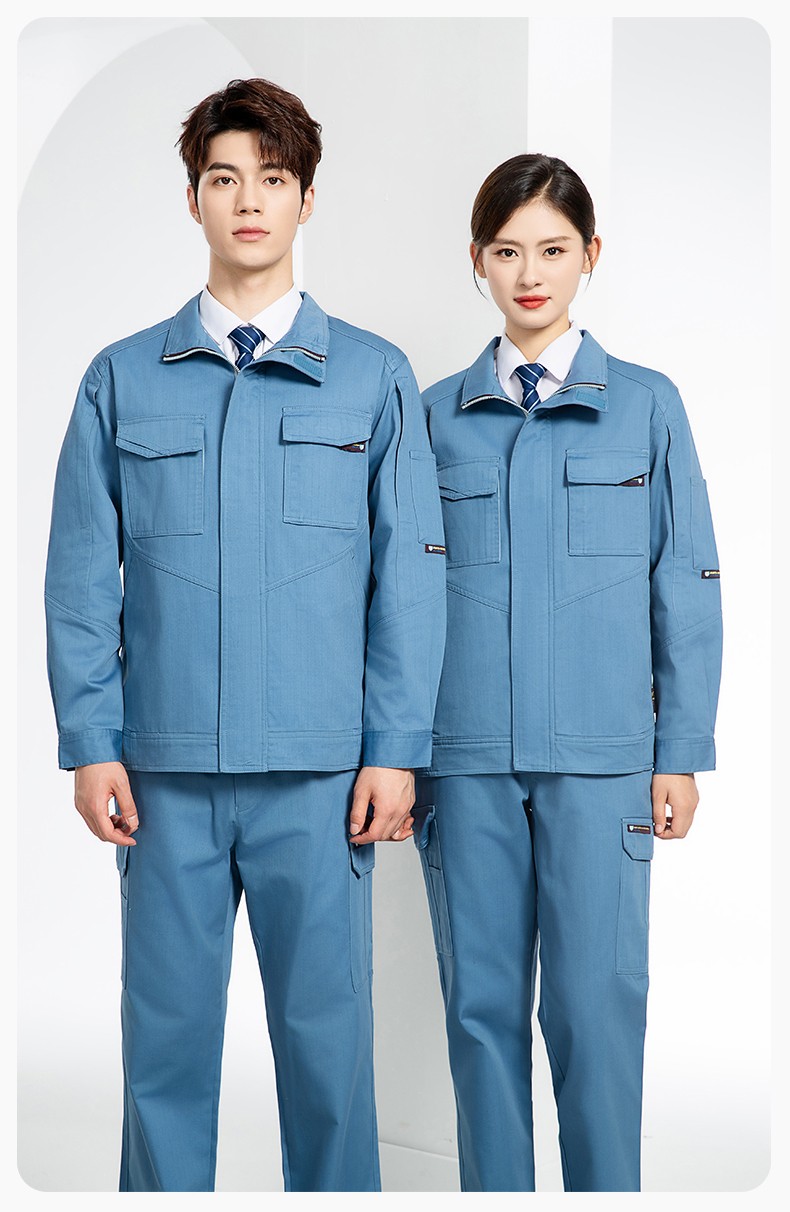 JC-SY61X 防静电春秋长袖工作服套装CVC耐磨纯色工装机修车间工厂服定制(图14)
