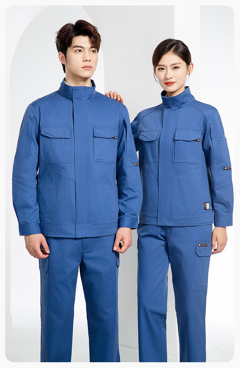 JC-SY61X 防静电春秋长袖工作服套装CVC耐磨纯色工装机修车间工厂服定制(图18)