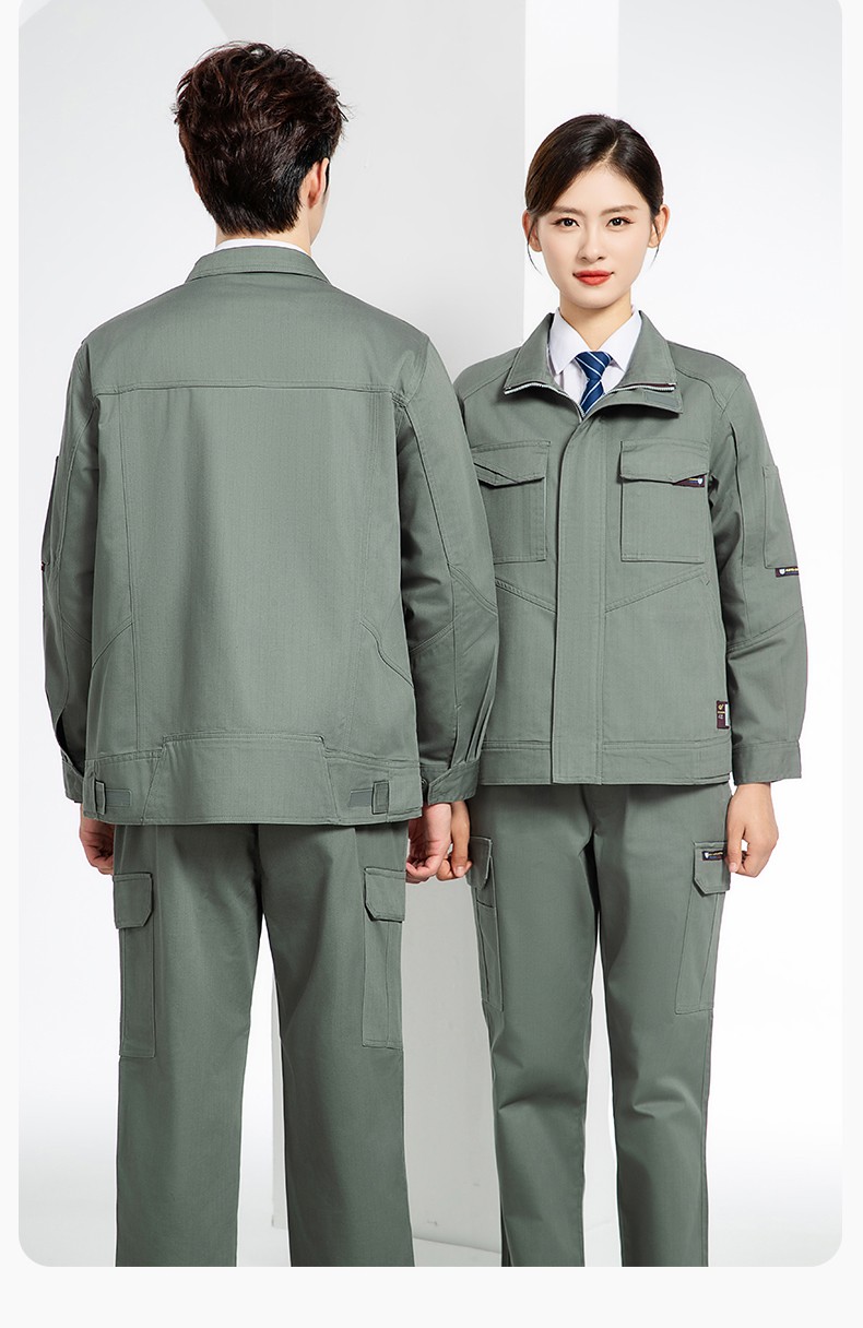 JC-SY61X 防静电春秋长袖工作服套装CVC耐磨纯色工装机修车间工厂服定制(图20)