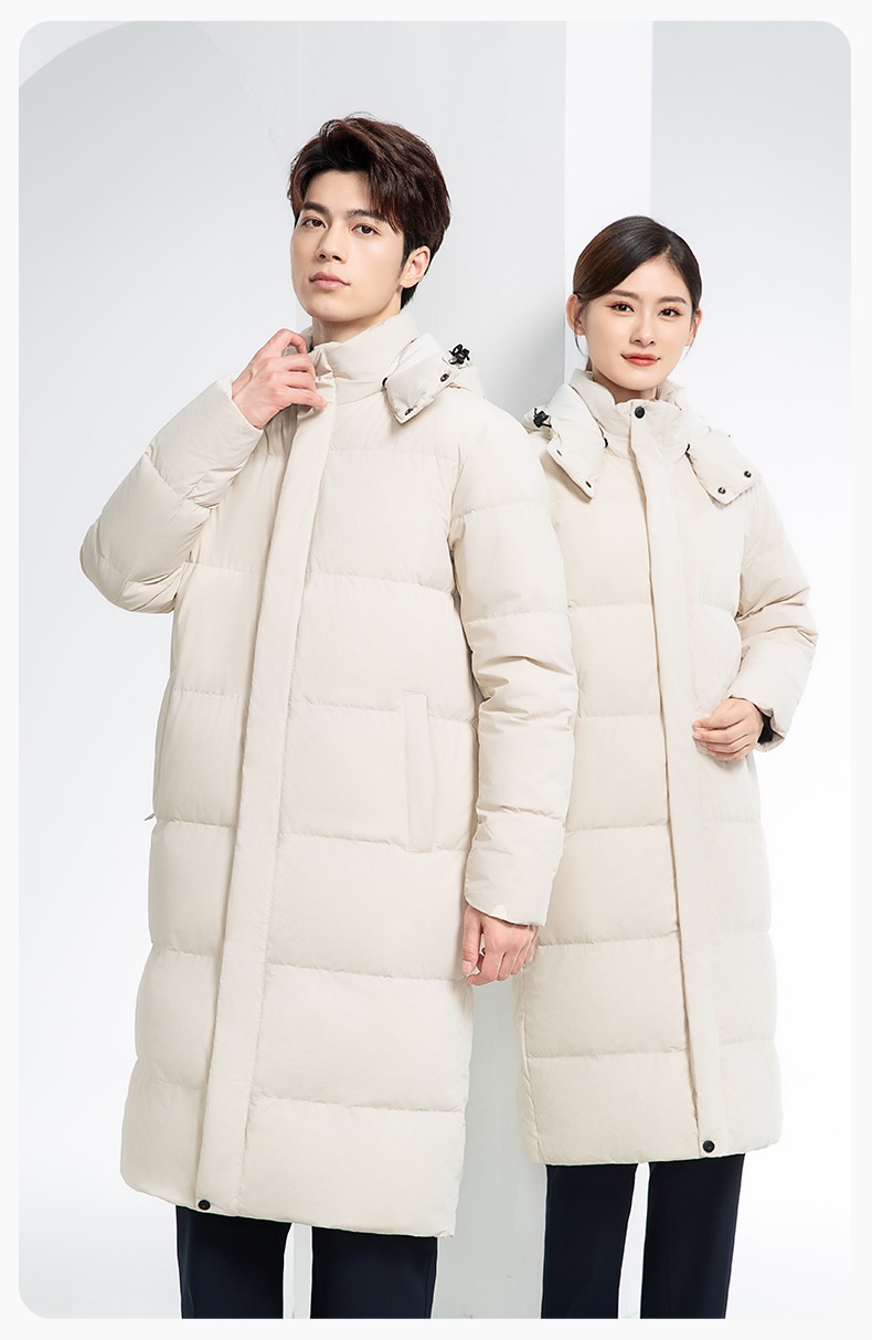 RH-6015 高端羽绒服工作服定制秋冬季中长款加绒加厚棉服银行前台长款外套(图14)