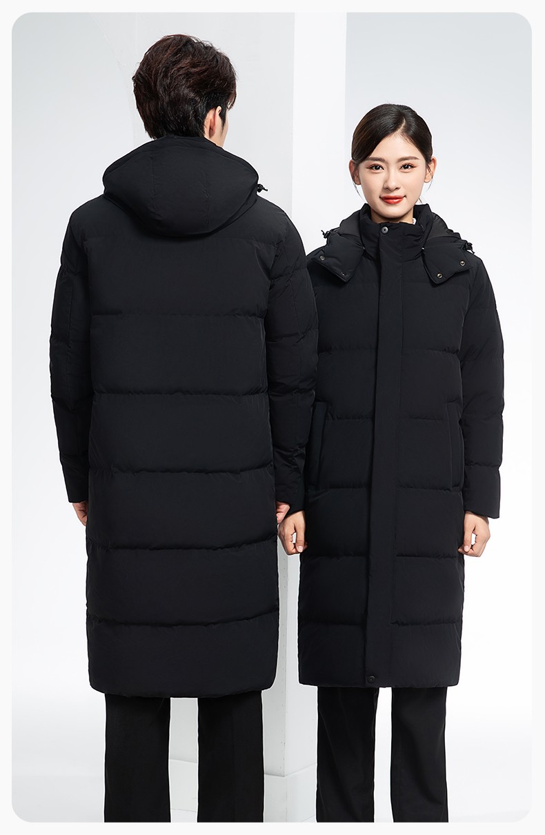 RH-6015 高端羽绒服工作服定制秋冬季中长款加绒加厚棉服银行前台长款外套(图18)