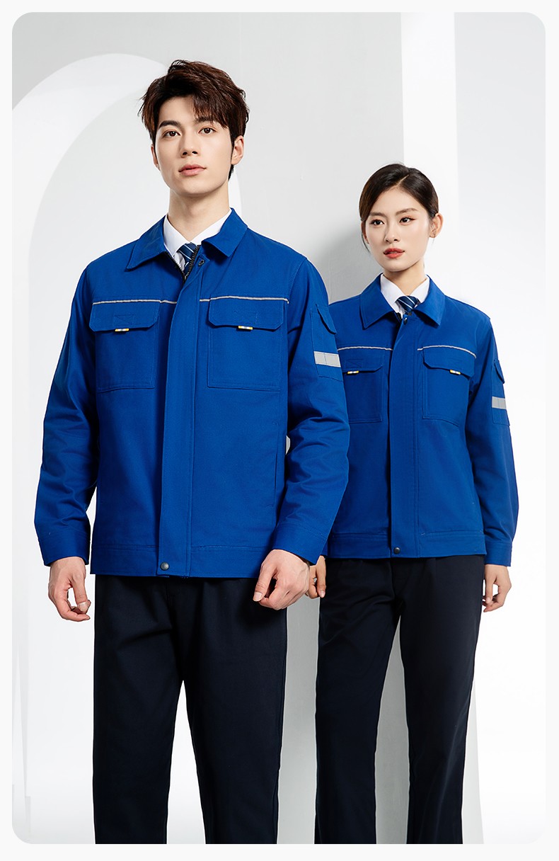 YJ-6902 纯棉工作服套装男印字定制春秋耐磨电力全棉工厂车间工装劳保厂服(图14)