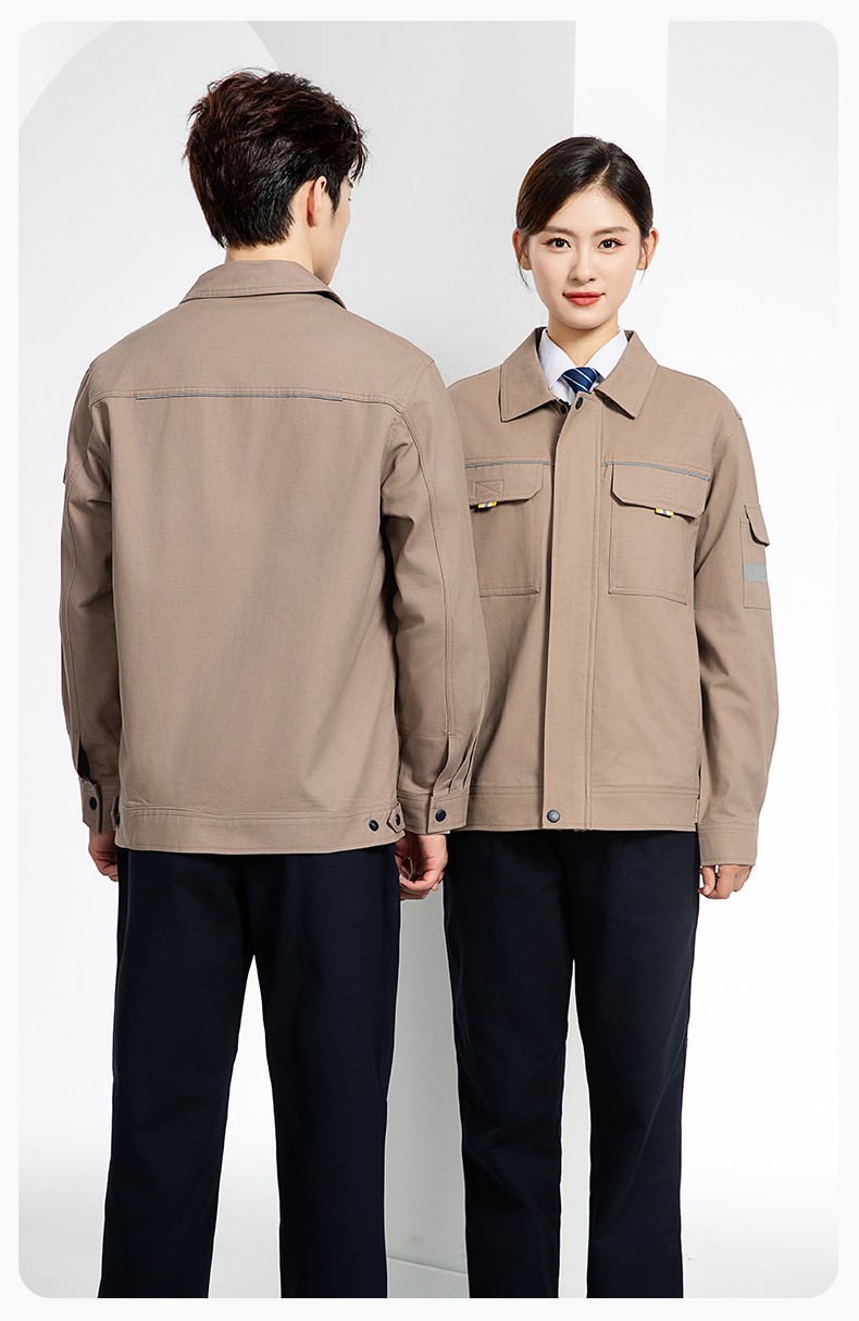 YJ-6902 纯棉工作服套装男印字定制春秋耐磨电力全棉工厂车间工装劳保厂服(图19)