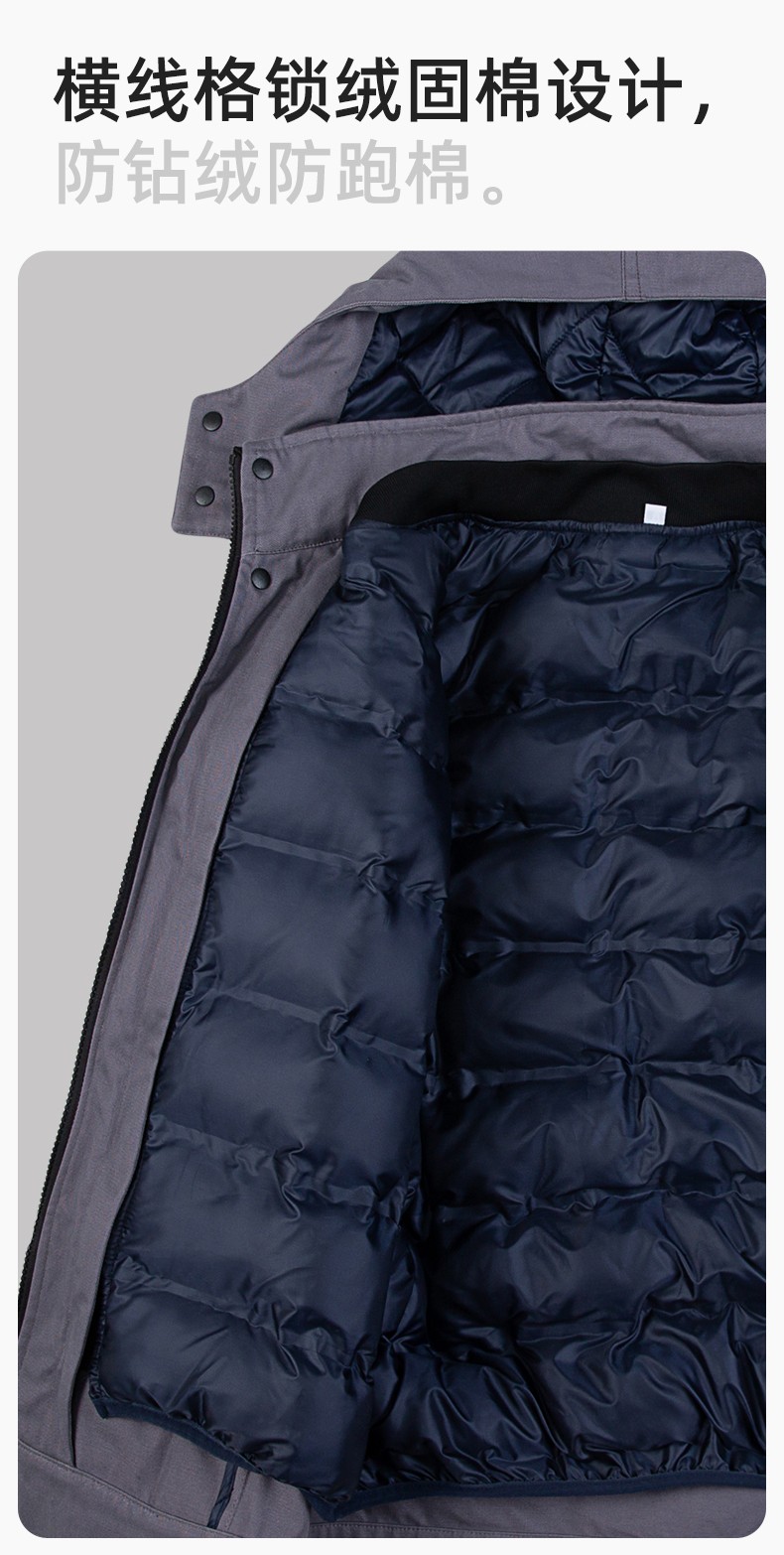 YJ-8901 冬季纯棉工作服棉服定制加厚保暖上衣外套电焊工厂劳保服棉袄印字(图7)