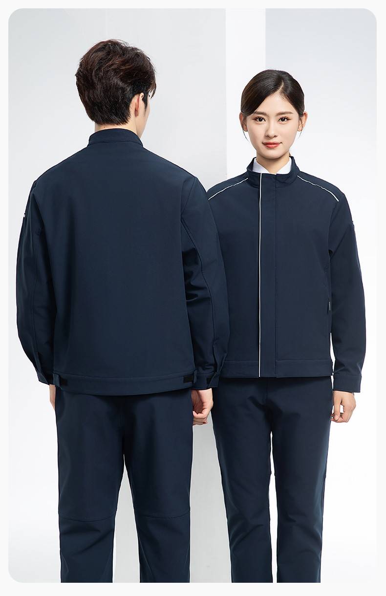 YJ-5608XM 软壳冲锋衣工作服春秋套装男纯色防风工装企业团体服机修服定制(图21)