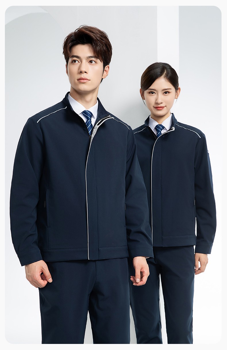 YJ-5608XM 软壳冲锋衣工作服春秋套装男纯色防风工装企业团体服机修服定制(图20)