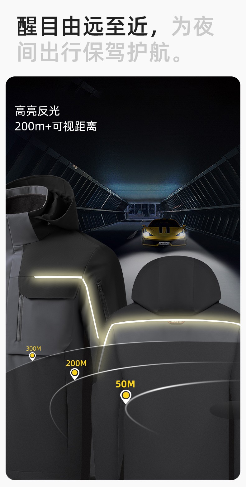 YJ-SK6016 冬季三合一冲锋衣工作服连帽防风防水加绒加厚印logo工装外套定制(图7)