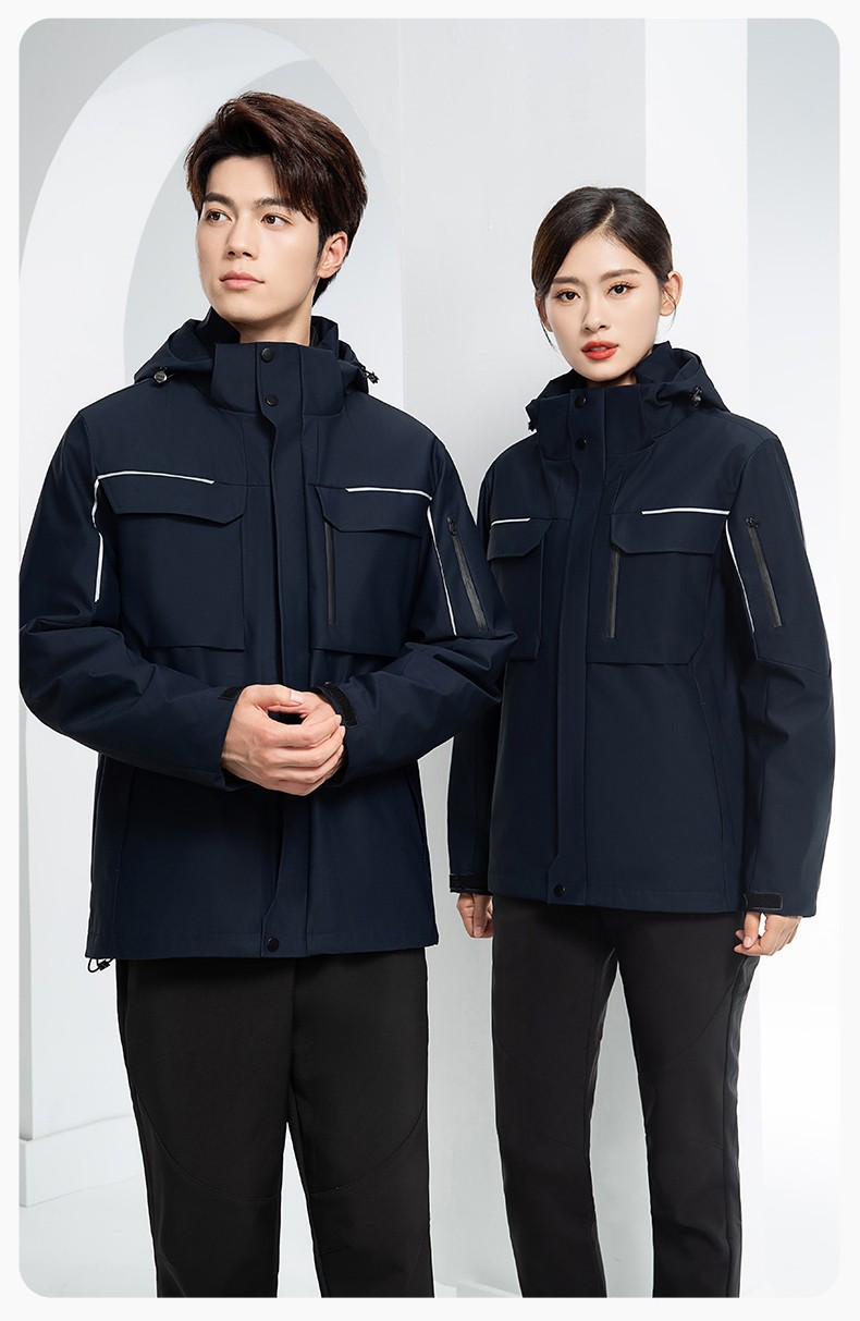 YJ-SK6016 冬季三合一冲锋衣工作服连帽防风防水加绒加厚印logo工装外套定制(图25)
