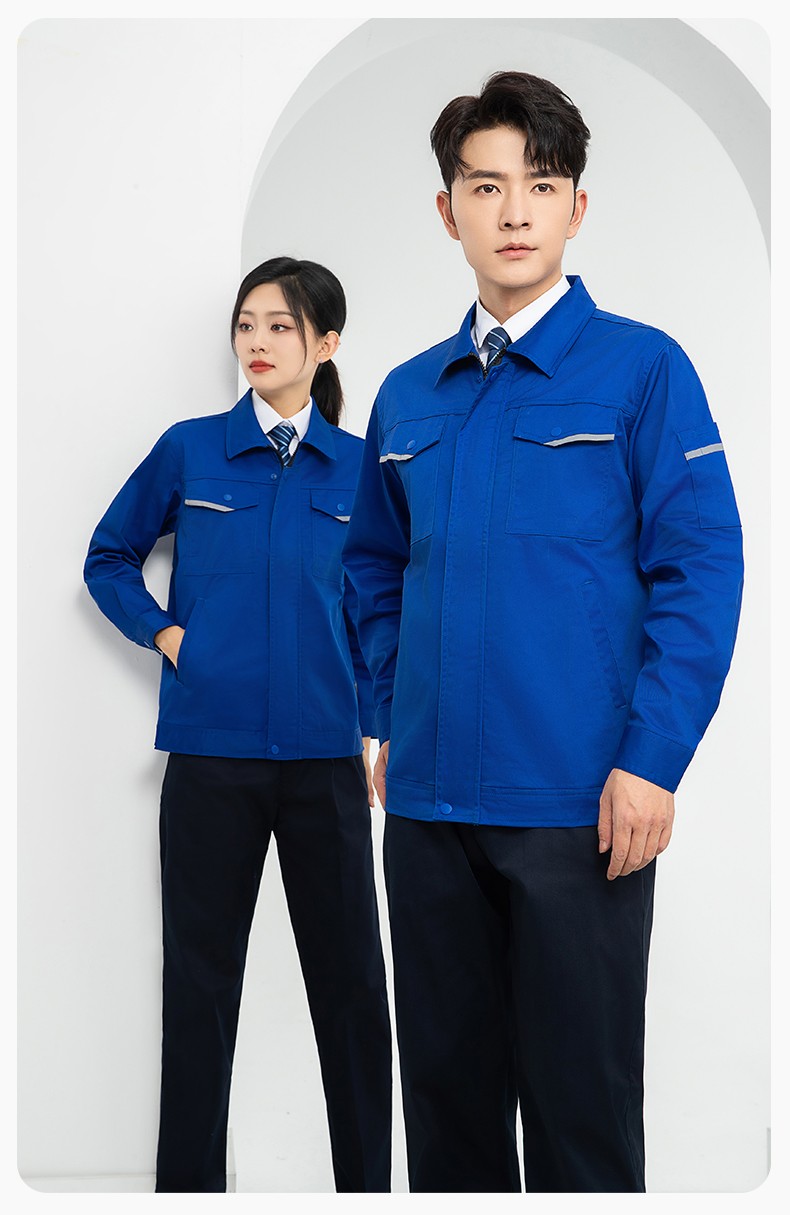 LJ-1809 秋工作服套装印字男纯色汽修长袖耐磨电焊工工装劳保服定制(图13)