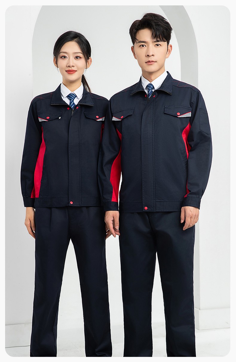 LJ-9901 春秋防静电工作服套装男拼色耐磨电焊工加油站可定制工装劳保服(图13)