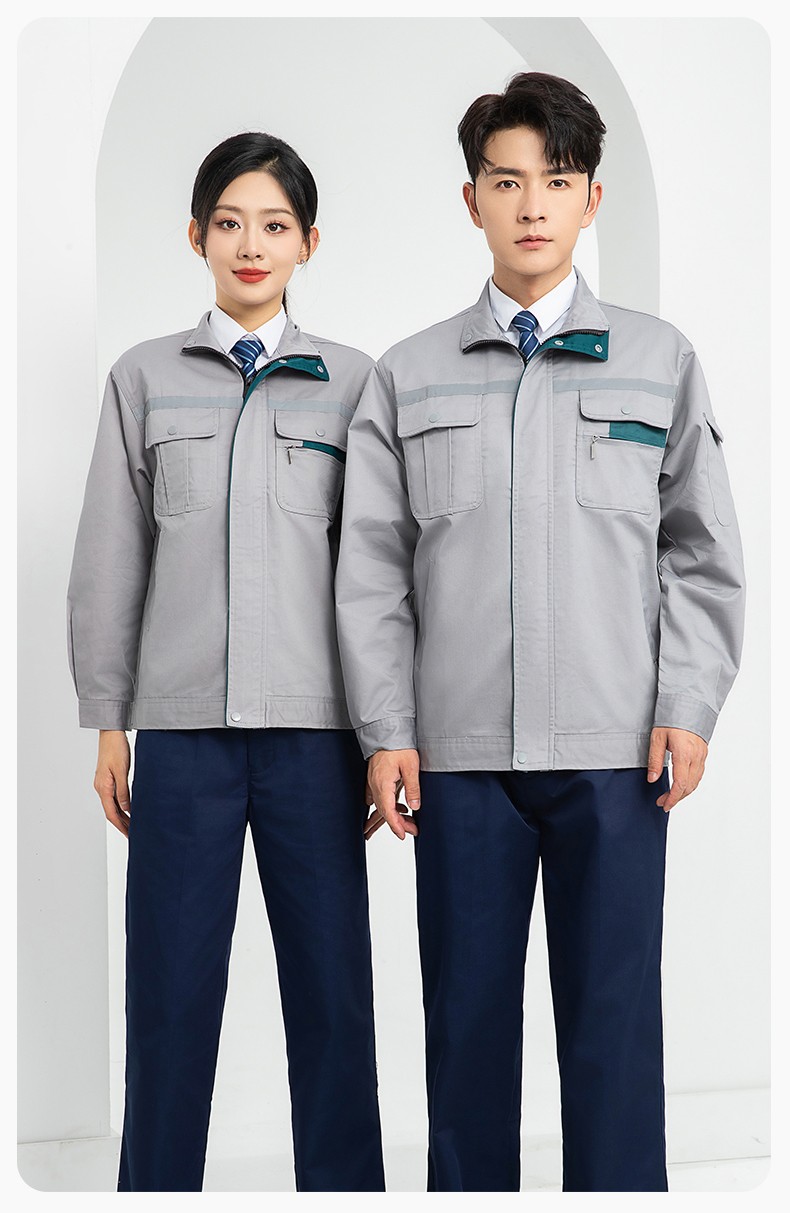 LJ-9902 春秋防静电劳保工作服套装男拼色耐磨电焊工加油站干活可定制工装劳保服(图14)