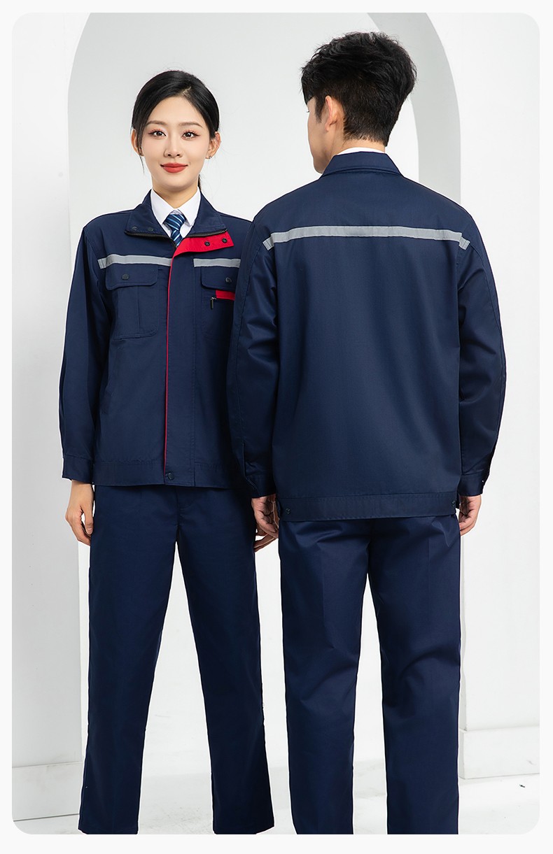 LJ-9902 春秋防静电劳保工作服套装男拼色耐磨电焊工加油站干活可定制工装劳保服(图17)