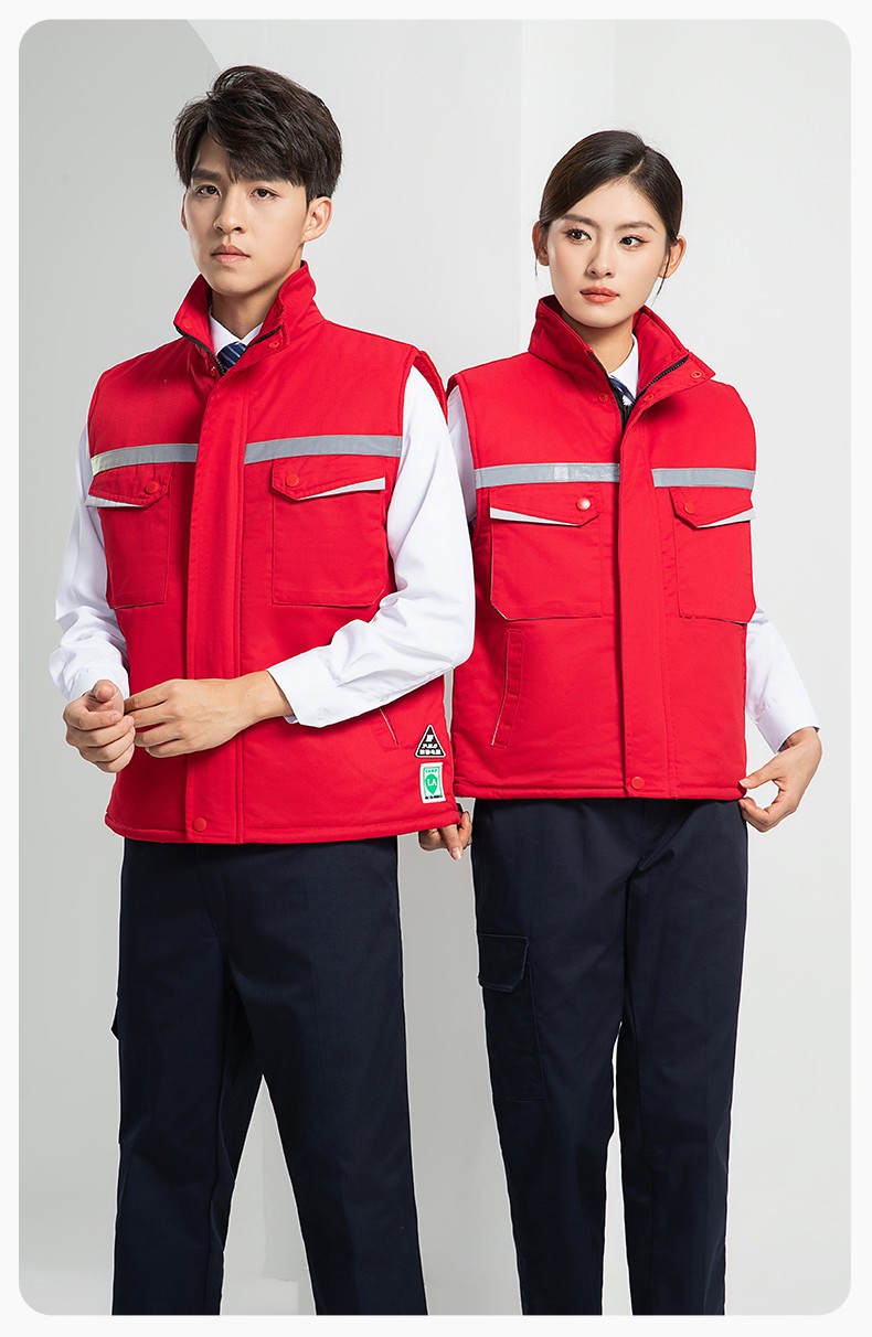 LW-9983  防静电秋冬工程棉马甲工装团体广告志愿者义工马夹背心工作服定制(图16)