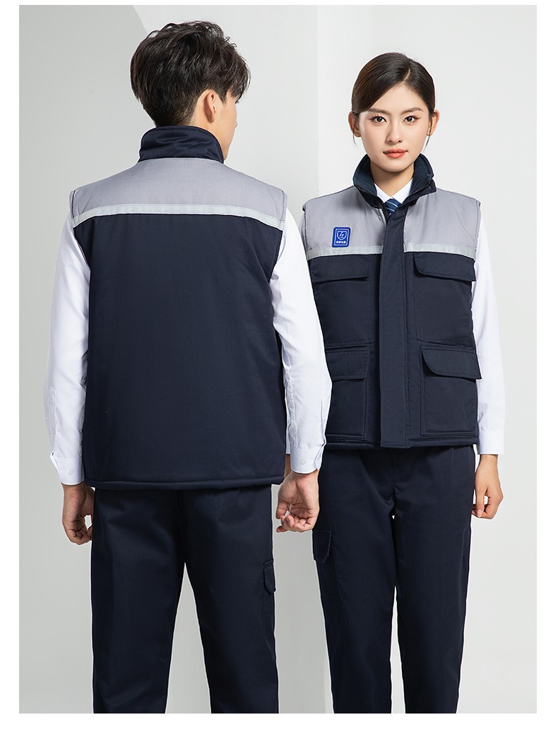 LW-9929 加厚冬季防静电工作服男棉马甲劳保服船厂加油站防寒棉背心定制(图22)