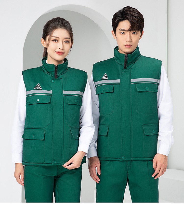 LW-9903 防静电冬季棉马甲工作服印绣字男工装棉马夹船厂汽修加厚坎肩定制(图25)