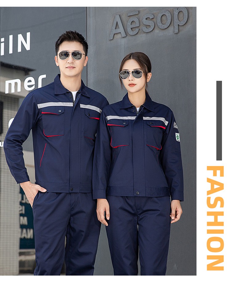 LW-8683F 防静电工作服套装男立体兜加油站反光条石油电子化工厂劳保服定制(图17)