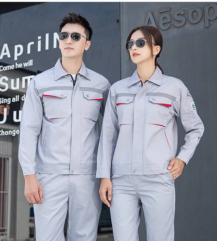 LW-8683F 防静电工作服套装男立体兜加油站反光条石油电子化工厂劳保服定制(图22)