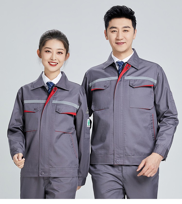 LW-8683F 防静电工作服套装男立体兜加油站反光条石油电子化工厂劳保服定制(图24)