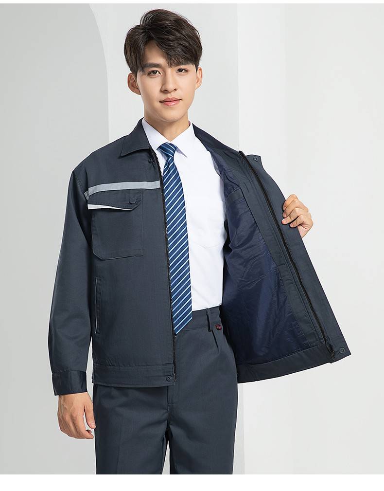 LW-8683FS 双层防静电工作服套装男反光工厂电工劳保石油石化加油站工装定制(图22)