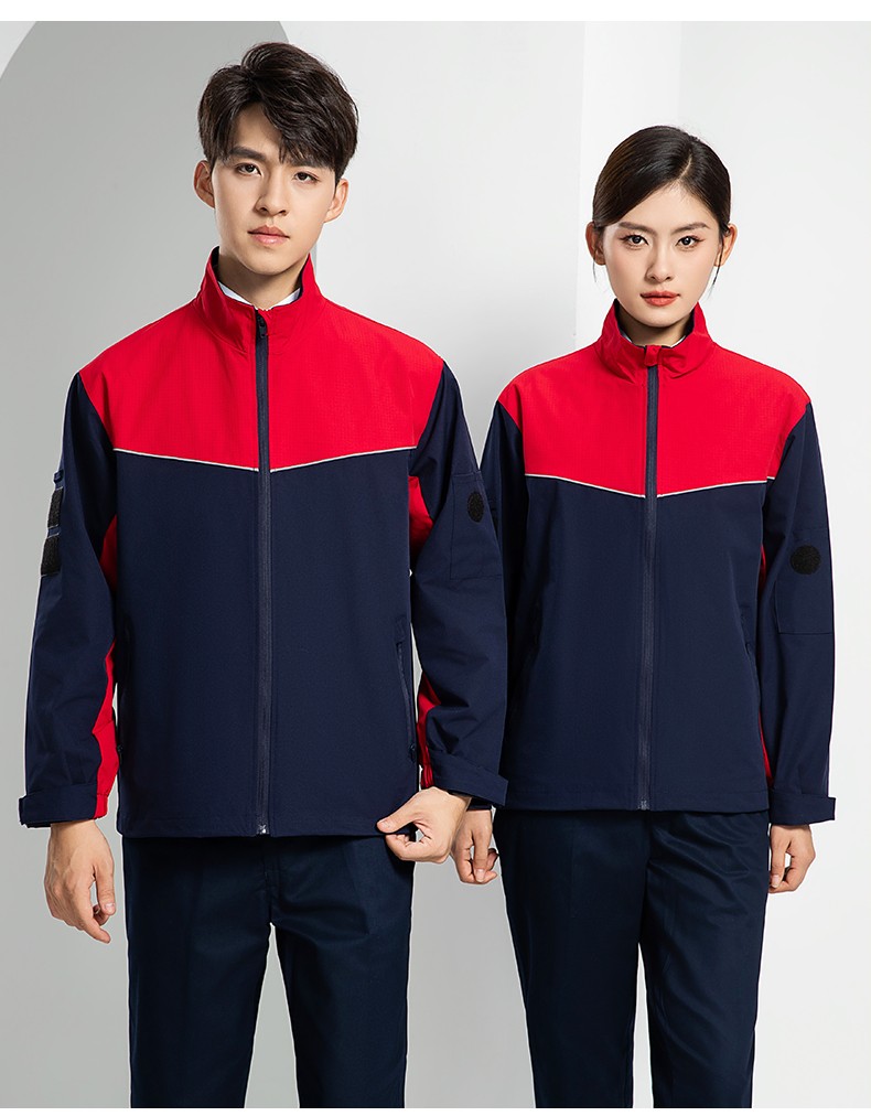 LW-8093 双层防静电套装定制男拉链款拼色中石化加油站工厂工装劳保服印字(图24)