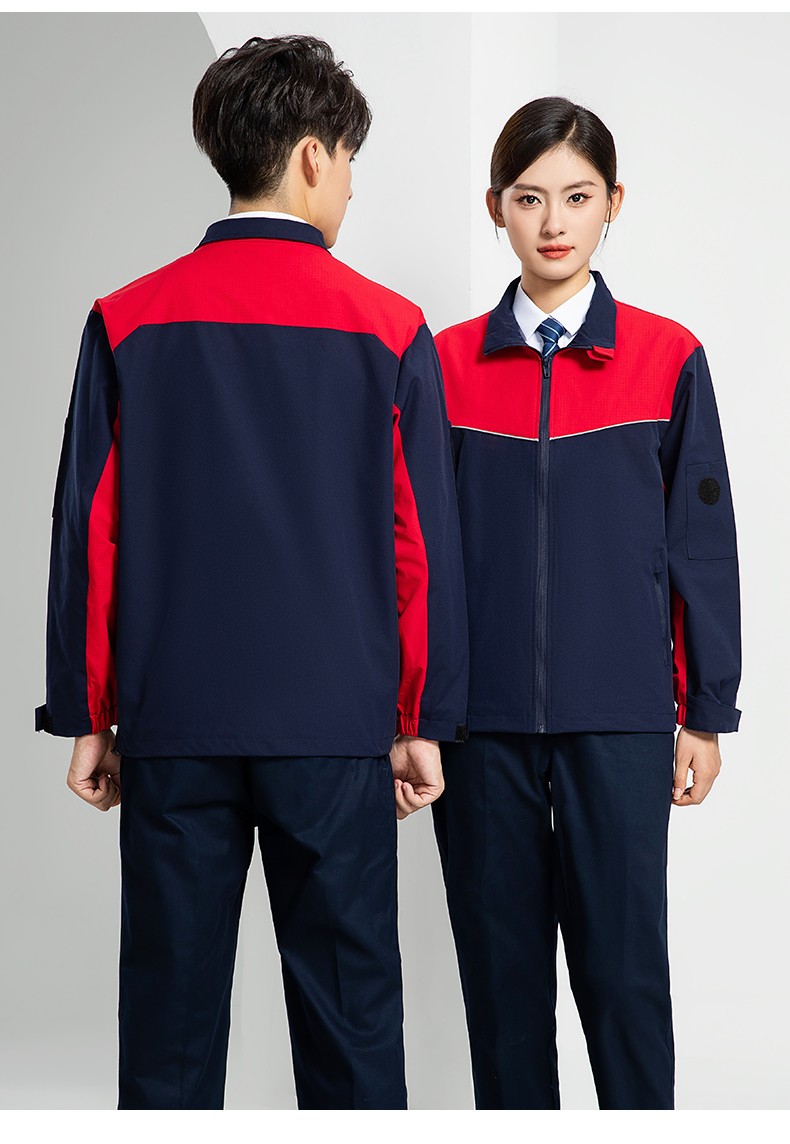 LW-8093 双层防静电套装定制男拉链款拼色中石化加油站工厂工装劳保服印字(图25)