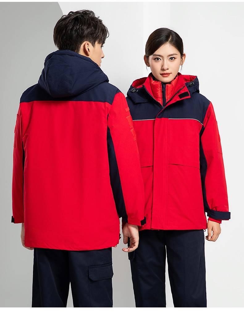 LW-8893 防静电冬季中长工作服棉服定制男工服工装加油站电工劳保服上衣(图20)