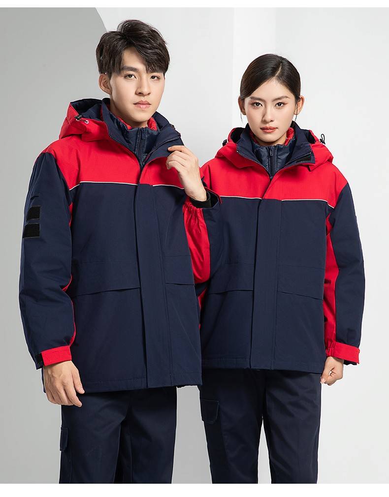 LW-8893 防静电冬季中长工作服棉服定制男工服工装加油站电工劳保服上衣(图22)