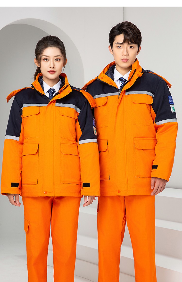LW-8829 防静电棉服工作服定制劳保服中长款化工厂车间油气站工人防寒工装(图21)
