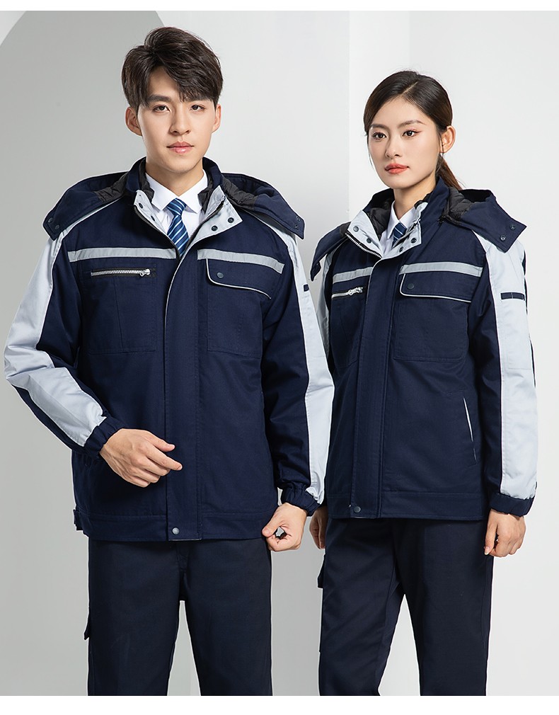 LW-8869 冬季工作服棉服定制工厂车间户外男保温反光条保暖棉袄棉衣工作服(图22)